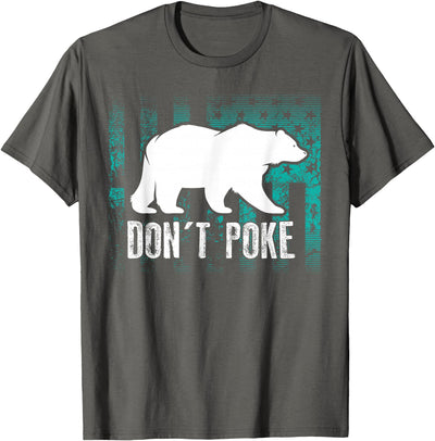 Cool Elegant Grizzly Polar Bears Design T-shirts Don't Poke Funny Bear Shirt | Cute Superhero Bear USA Gift T-Shirt