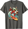 Surfing Cow Catching a Wave Surfer Design Co. Surfing Cow Catching a Wave Farmer Surfer Surf Time T-Shirt - Asphalt Grey