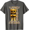 June 1986 40th Birthday Gifts for Men Women 40 Year Old June 1986 Teddy Bear 40th Birthday Men Women T-Shirt - Asphalt Grey
