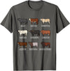 Cattle Breed Livestock Enthusiasts,Cattle Farmers Type of Cow Breed Cattle Collection West Bulls Angus Farmer T-Shirt -