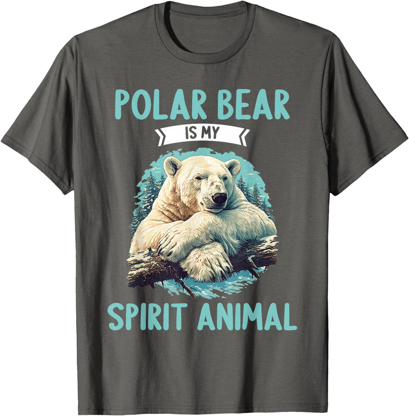 Polar Bears Polar Bear Lovers Shop Polar Bears Polar Bear is my spirit animal T-Shirt - Asphalt Grey
