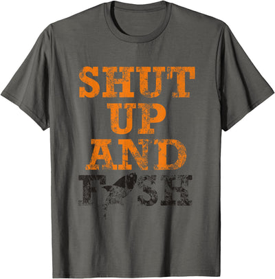 Green Cow Land Shut Up and Fish Distressed T-Shirt