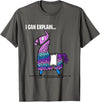 Funny gaming T-Shirts Loot Llama I Can Explain Gaming T-Shirt T-Shirt - Asphalt Grey