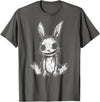 Evil Creepy Bunny Rabbit Alt Goth Grunge Horror Aesthetic T-Shirt in Asphalt Grey