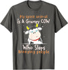 Funny My Spirit Animal Is A Grumpy Cow Tee Shirt My Spirit Animal Is A Grumpy Cow Who Slaps Annoying People T-Shirt -