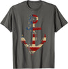 Buffalo Anchor Tees Company American Flag Anchor Shirt Patriotic Military July Navy USA T-Shirt - Asphalt Grey