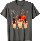 'Mama Bear' Script with Feathers T-Shirt