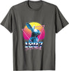 Chinese Year of Rabbit 1987 Birthday Zodiac Retrowave Retro T-Shirt in Asphalt Grey
