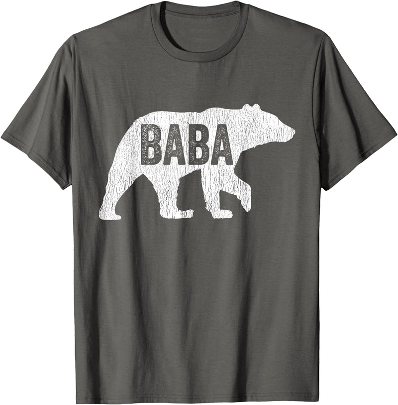 Matching Family Bear by Foxio Baba Bear Matching Family Camping Vintage Bear Funny Baba T-Shirt - Asphalt Grey