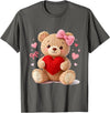 Cute Crochet Valentine Love Art Studio Be My Valentine Cute Crochet Yarn Teddy Bear Love T-Shirt - Asphalt Grey