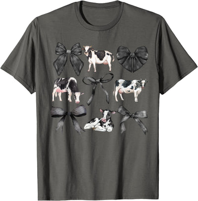 Coquette Cows and Bows Watercolor Holsteins T-Shirt