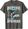 Broomsticks Are For Amateurs Golf Cart Halloween T-Shirt - Asphalt Grey