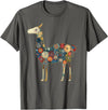 We Love Llamas & Alpacas - Peru Souvenirs Co. Llama Alpaca Floral Colorful Flowers Peru Peruvian Souvenir T-Shirt - Asphalt Grey