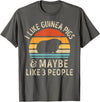 Guinea Pig Wheek Squad I Like Guinea Pigs and Maybe 3 People Guinea Pig Retro Men T-Shirt - Asphalt Grey