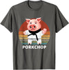 Animals Puns Pig Karate Pork Chop Pun T-Shirt - Asphalt Grey