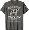 New Mommy Breastfeeding HumorDesigns for Women Funny Breastfeeding Mama's Milk Cow Farm Lacatation New Mom T-Shirt - Asphalt
