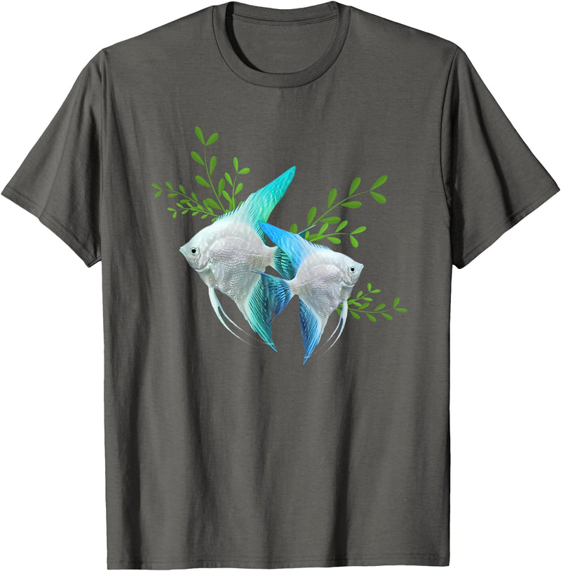 Fun Fish Tees Angel Fish Aquarium Fish Tank Gift T-Shirt - Asphalt Grey