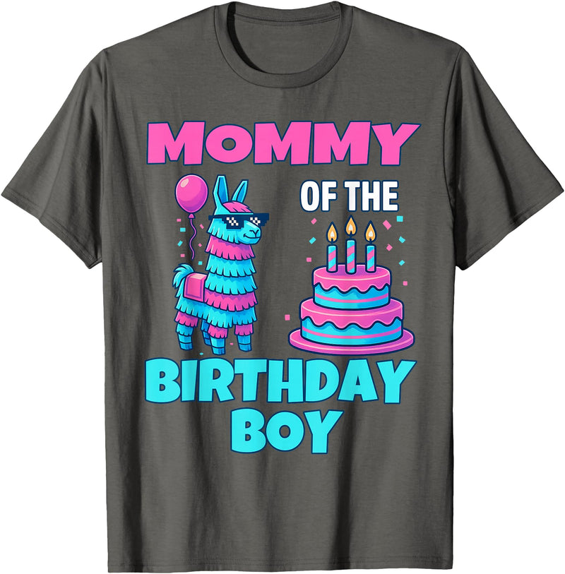 gaming gamer Birthday Llama Pinata Family Apparel Mommy Birthday Boy Llama Pinata Party Family mathing Women T-Shirt - Asphalt Grey
