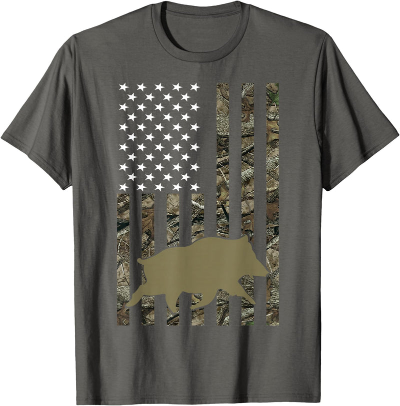 Hunting By Design Tee Company Hog Hunting Shirts for Men Women Wild Boar Pig Hunter T-Shirt - Asphalt Grey
