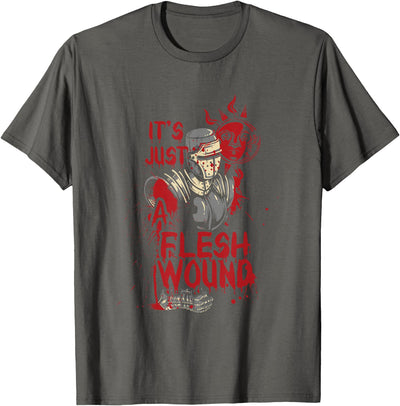 Bloody Funny Shirts It's Just A Flesh Wound Funny Halloween T-Shirt T-Shirt