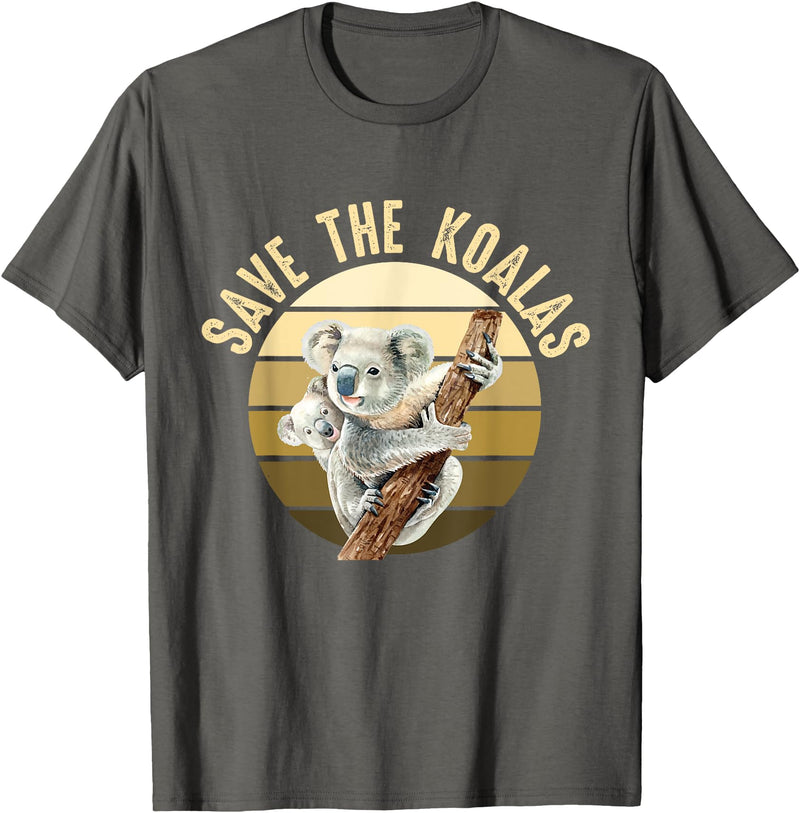 Save the wildlife of Australia Save the Koalas Koala Koala Bear Australia Rescue Protect T-Shirt - Asphalt Grey