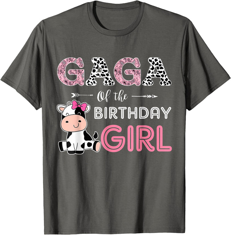 Cow Birthday Cow Lover Gifts For Family Men Woman Gaga of The Birthday Girl Farm Cow Grandma Matching Family T-Shirt -