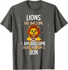 Lion Lover Gift Lions are Awesome Lion T-Shirt - Asphalt Grey