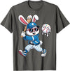 Funny Baseball Drip Rabbit Bunny Easter Men Boys Kids T-Shirt in Asphalt Grey