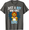 Lion Lover Gift Just A Boy Who Loves Lions Lion T-Shirt - Asphalt Grey