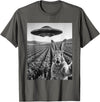 Rabbit Selfie with Alien UFO Funny Rabbit Lover Men Women T-Shirt in Asphalt Grey