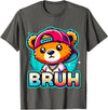 Magical and Funny Teddybear Gifts Hip Hop Teddy Bear Bruh T-Shirt - Asphalt Grey