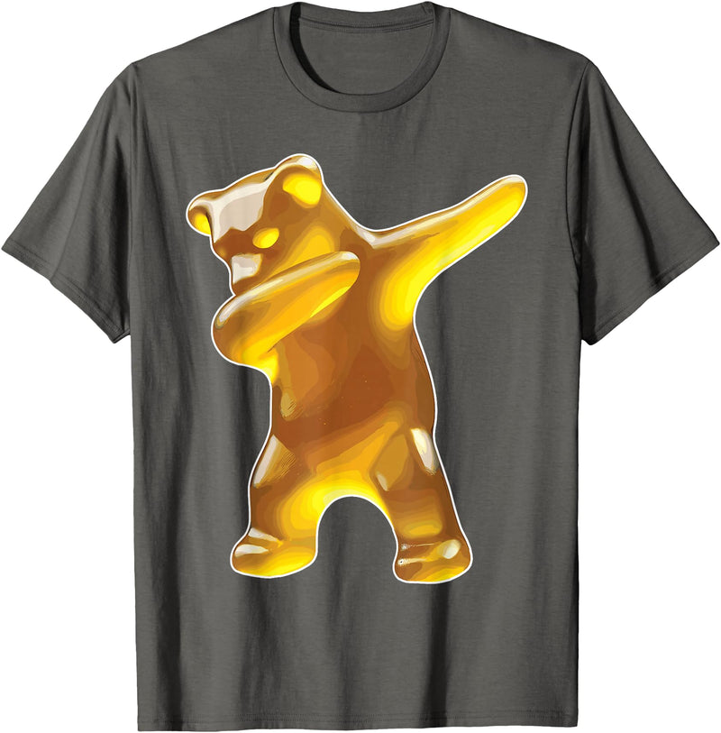 Gummy Bear TShirt Designs by ZAR Gummy Bear, Yellow Gummy Bear, Dabbing Gummy Bear T-Shirt - Asphalt Grey