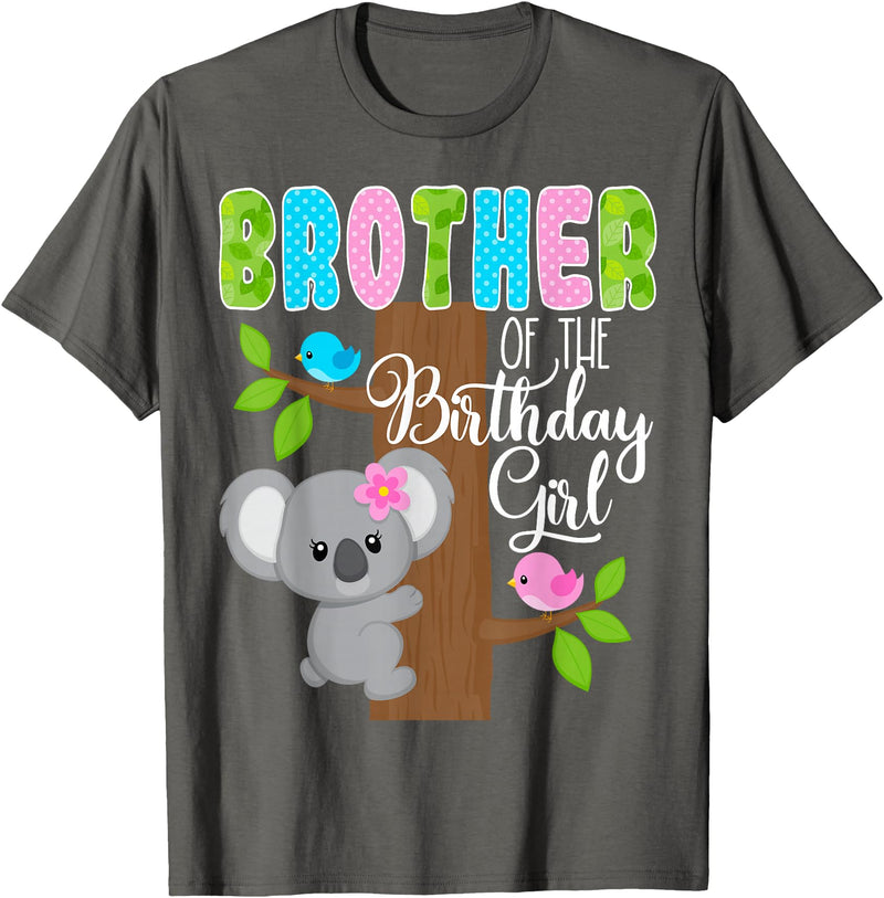 Koala Birthday Party Supplies Koala Bear Birthday Brother Of The Birthday Girl Koalas Bday T-Shirt - Asphalt Grey
