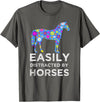 Cartba Horse Co. Funny Horse Lover Cute Floral T-Shirt - Asphalt Grey