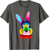 Colorful Rabbit Head Safari Animal Art Wildlife T-Shirt in Asphalt Grey