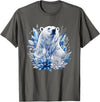 Arctic Polar Bear Crystal Flowers Nature Majestic Arctic Polar Bear with Ice Flowers Fantasy T-Shirt - Asphalt Grey