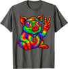 Magical and Funny Pig Gifts Tie-Dye Pig Peace Sign Hippo T-Shirt - Asphalt Grey