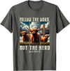 Follow The Word Not The Herd Christian Western Highland Cow T-Shirt - Asphalt Grey