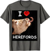 WhiteHorseDepot I Love Herefords with Cow Tongue T-Shirt - Asphalt Grey