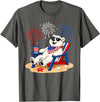 Polar Bear Patriotic Happy Beach Paws Co 4th of July Polar Bear Happy Beach Patriotic Animal Lovers T-Shirt - Asphalt Grey