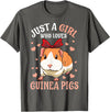 Cute Guinea Pig Co. Just A Girl Who Loves Guinea Pigs Lover Mom Girls Cavy T-Shirt - Asphalt Grey