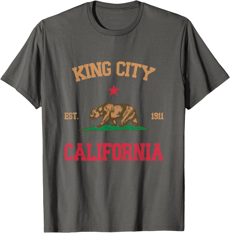 King City California CA Designs King City California T-Shirt - Asphalt Grey
