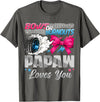 Pink Or Blue Funny Baby Gender Reveal Party Burnouts or Bows Papaw Loves You Gender Reveal Party T-Shirt - Asphalt Grey