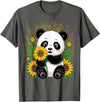 Panda Lover Gift Co. Panda Bear with Sunflowers, Panda Bear T-Shirt - Asphalt Grey
