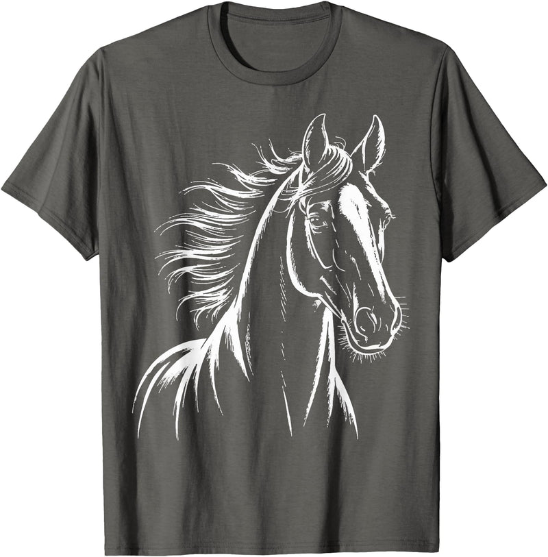 Horse Rider Equestrian Stable Owner Horse Silhouette Graphic Riding T-Shirt - Asphalt Grey