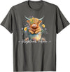 KAEDAM Gifts: Highland Cows Cute Baby Highland Cow Calf Love Spring Pastel Novelty T-Shirt - Asphalt Grey