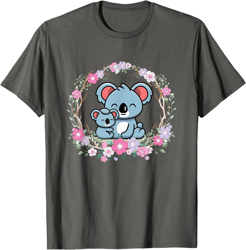 Cute Koala Mama Bear and Baby Mothers Day Apparel Mother's Day koala Mom and Baby Koala T-Shirt - Asphalt Grey