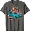Farm Pickup Truck Farm animals Cow Girl Wife Tee Vintage Pickup Truck Farm Animals Rooster, Cow, Pig, Donkey T-Shirt -