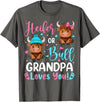 Reveal Party Highland Cow Bull or Heifer Grandpa Loves You Highland Cow Lover T-Shirt - Asphalt Grey