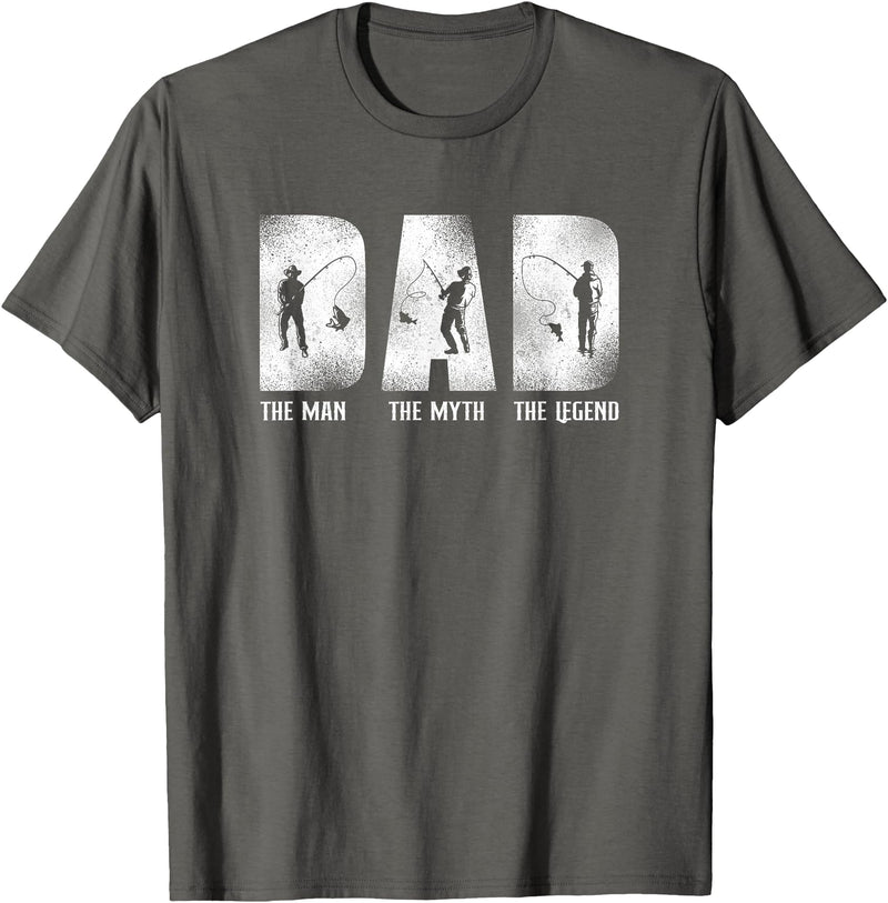 Fishing Fisherman Fisher HD0 Fishing Dad Father T-Shirt - Asphalt Grey
